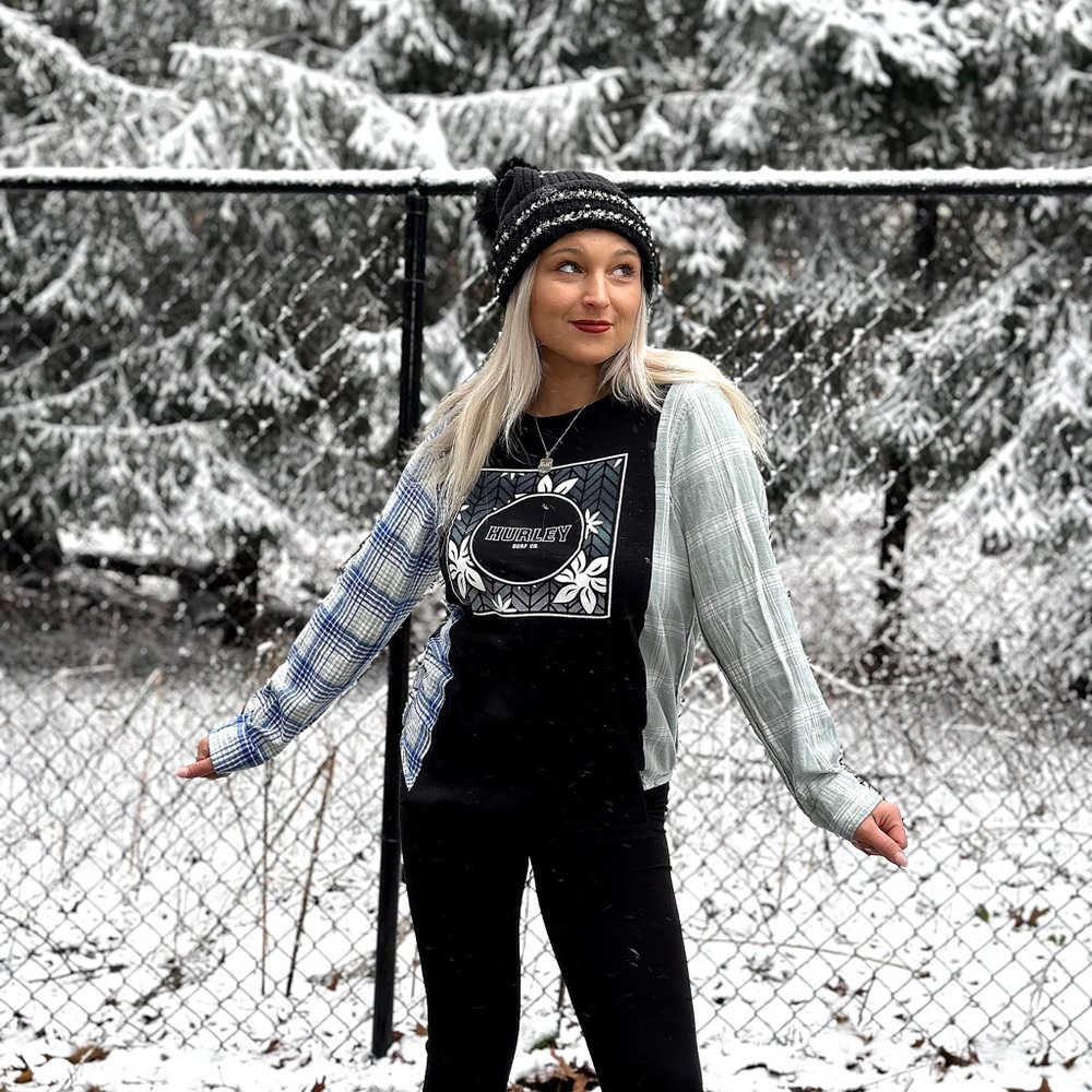 HURLEY Upcycled boutique flannel shirt